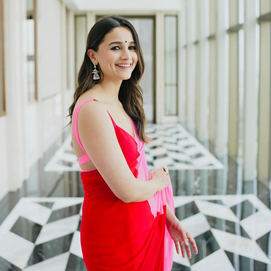 Dual Shade georgette saree X Alia Bhatt