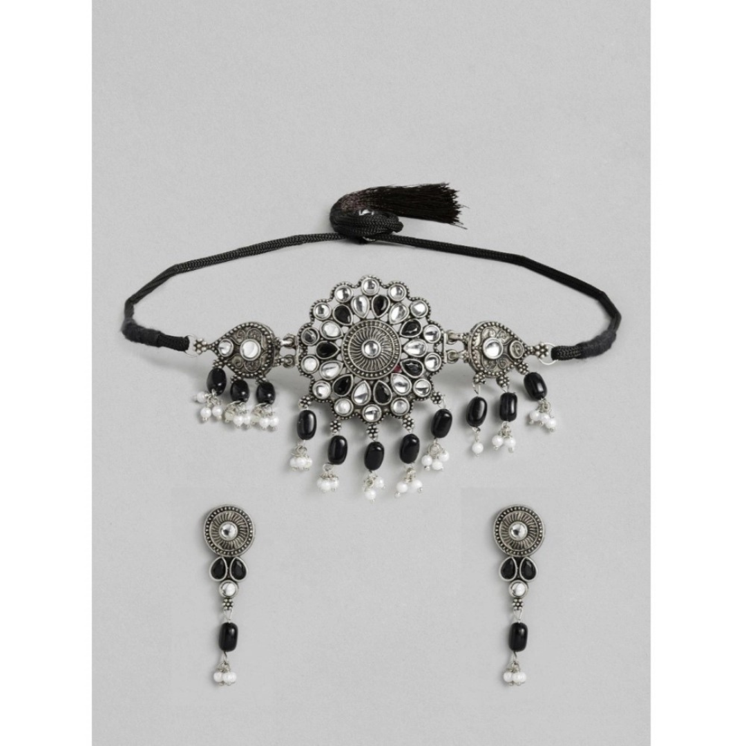 Necklace and Earrings Set - Black
