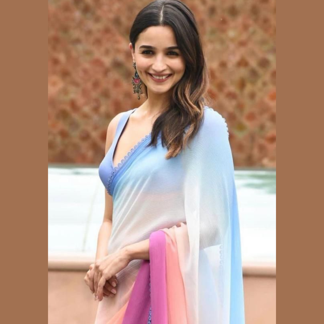 Triple Shade georgette saree X Alia Bhatt