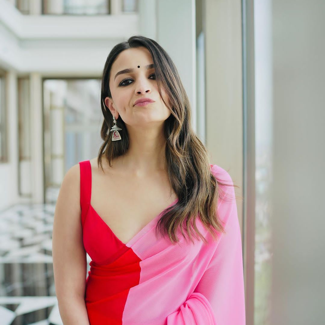 Dual Shade georgette saree X Alia Bhatt