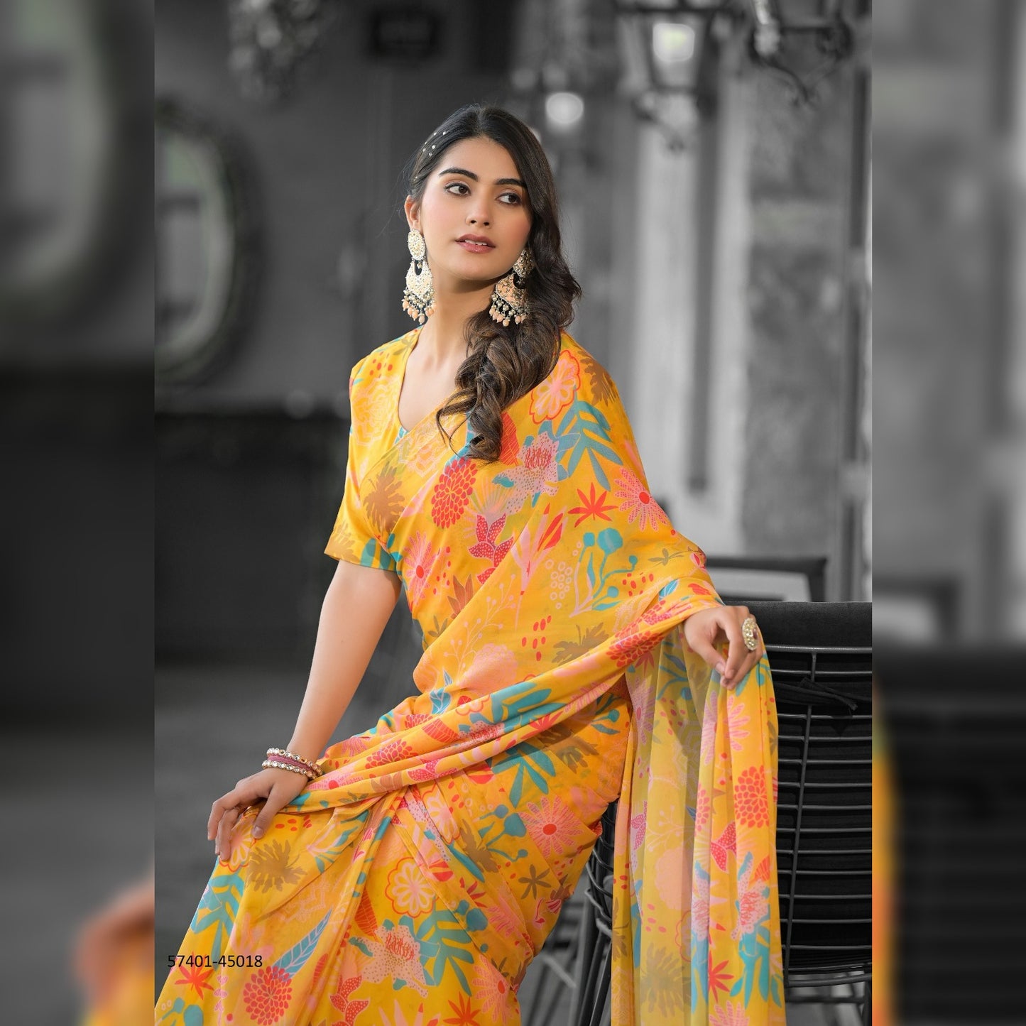 Gorgeous Multicolor Printed Gown Saree by Vibrant Attire-Elevate Your Wardrobe with Stunning Colors & Unique Patterns