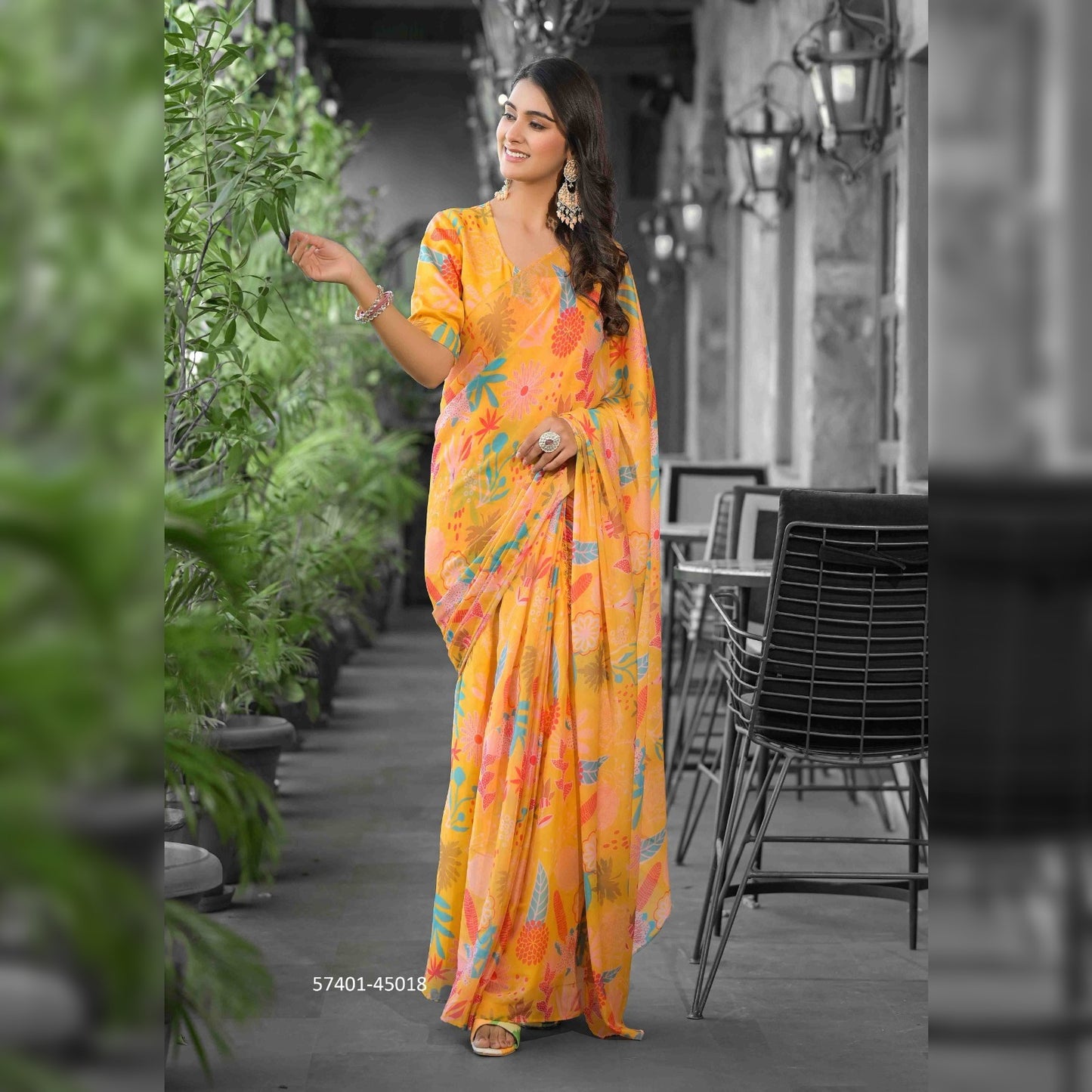 Gorgeous Multicolor Printed Gown Saree by Vibrant Attire-Elevate Your Wardrobe with Stunning Colors & Unique Patterns