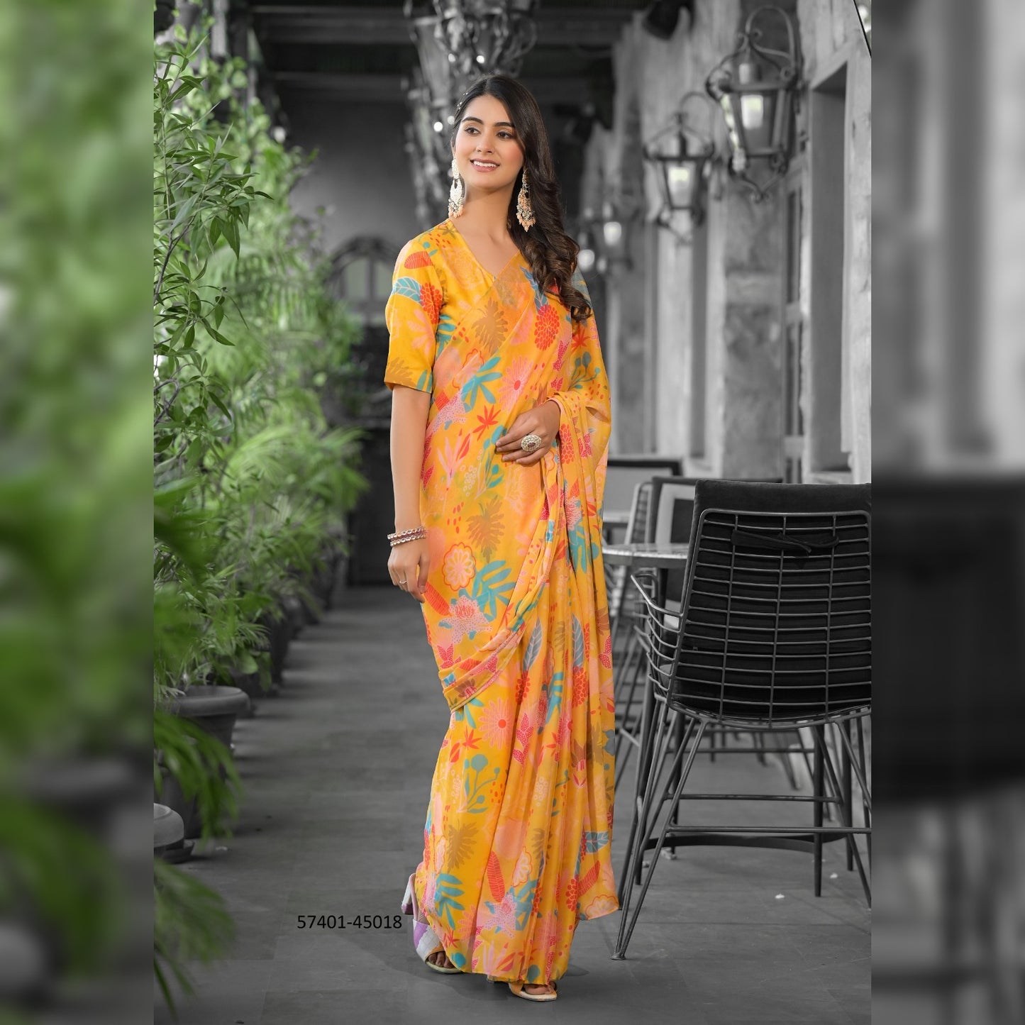 Gorgeous Multicolor Printed Gown Saree by Vibrant Attire-Elevate Your Wardrobe with Stunning Colors & Unique Patterns