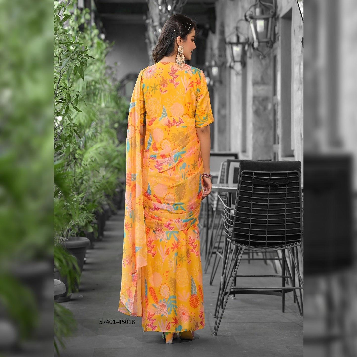 Gorgeous Multicolor Printed Gown Saree by Vibrant Attire-Elevate Your Wardrobe with Stunning Colors & Unique Patterns